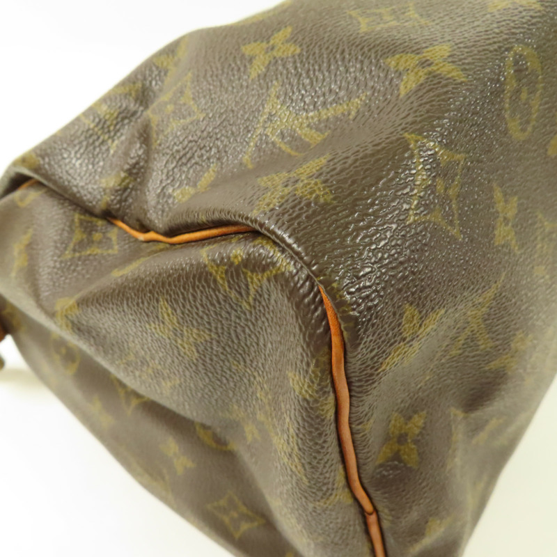 LOUIS VUITTON Monogram Speedy 30金扣手挽袋棕色-6