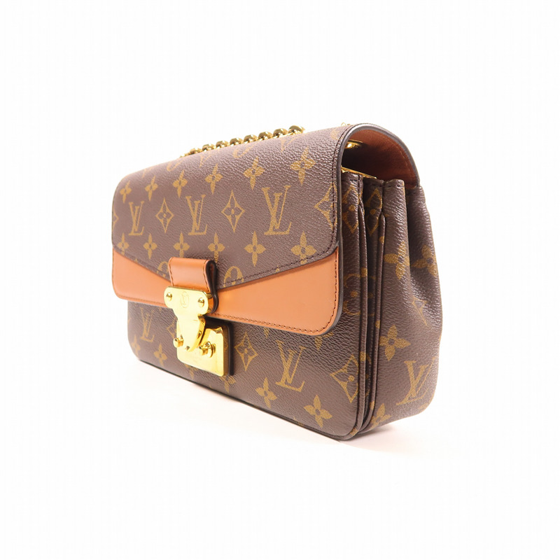 LOUIS VUITTON Monogram Marceau金扣鏈帶肩背袋棕色-2