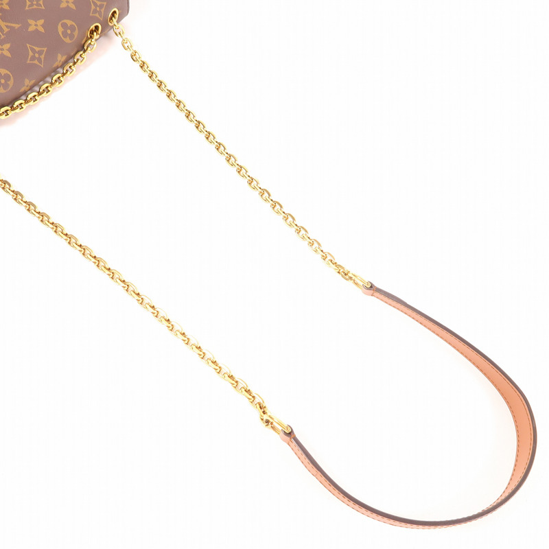 LOUIS VUITTON Monogram Marceau金扣鏈帶肩背袋棕色-6