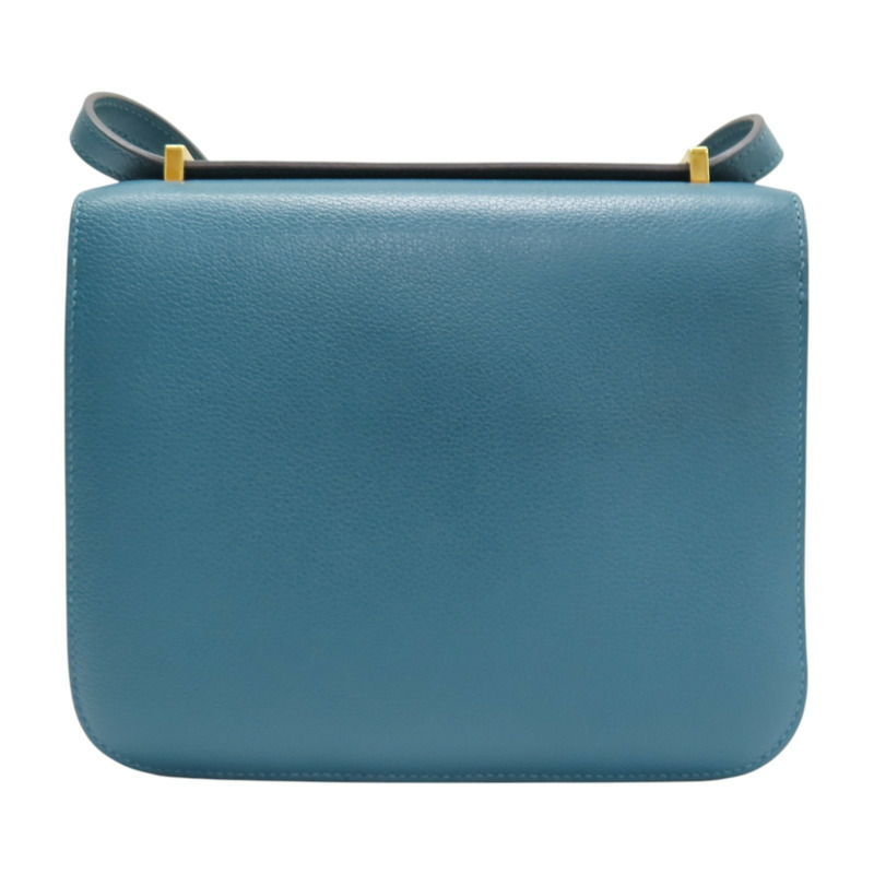 孔雀綠 Evercolor 牛皮 Constance 19 康康包 肩背包 U刻 金扣【HERMES 愛馬仕】-1