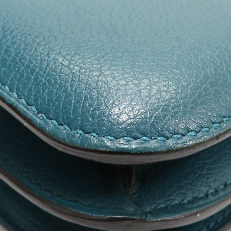 孔雀綠 Evercolor 牛皮 Constance 19 康康包 肩背包 U刻 金扣【HERMES 愛馬仕】-12