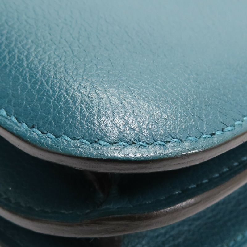 孔雀綠 Evercolor 牛皮 Constance 19 康康包 肩背包 U刻 金扣【HERMES 愛馬仕】-13