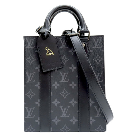 黑色 原花 帆布 Sac Plat Mini 兩用包 M46453