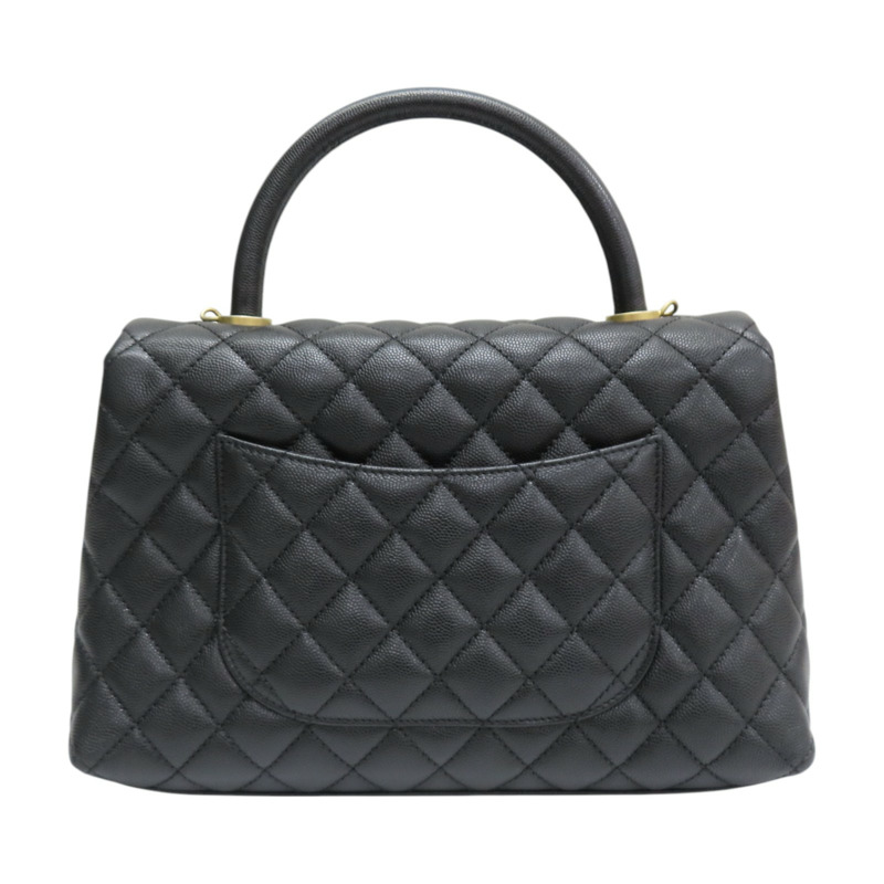 黑色菱格紋皮革鏈帶CoCo肩背A92991-1