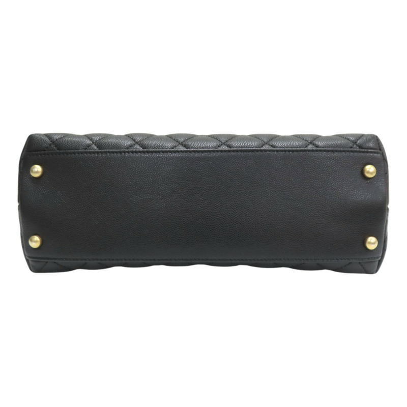 黑色菱格紋皮革鏈帶CoCo肩背A92991-3