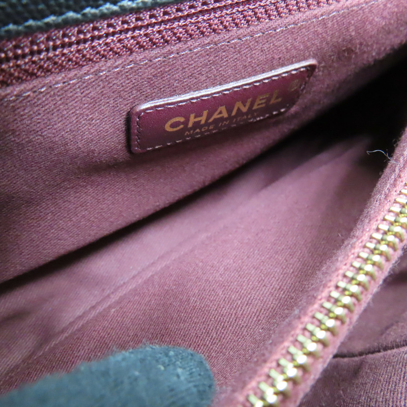 黑色菱格紋皮革鏈帶CoCo肩背A92991-5