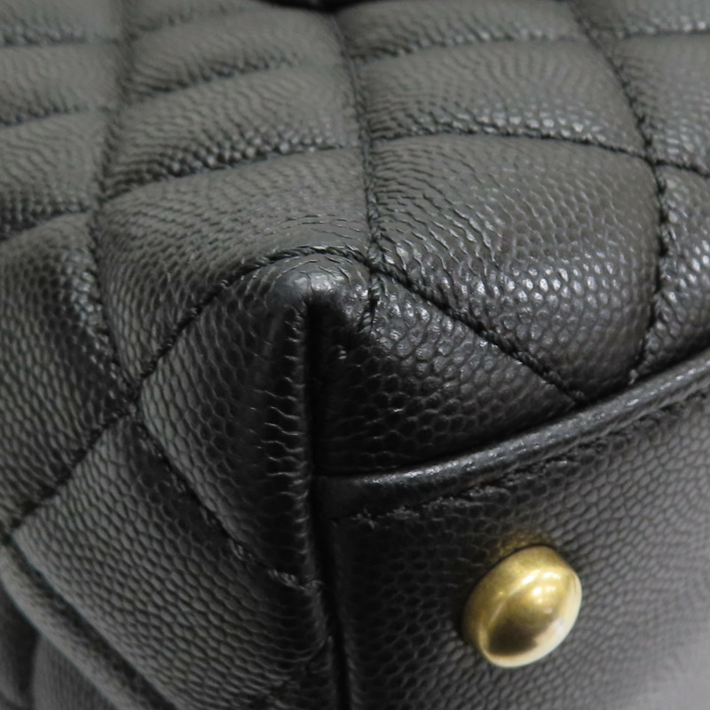 黑色菱格紋皮革鏈帶CoCo肩背A92991-11