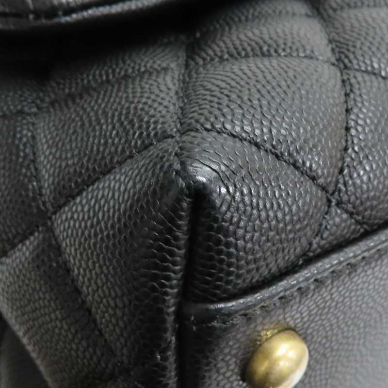 黑色菱格紋皮革鏈帶CoCo肩背A92991-13