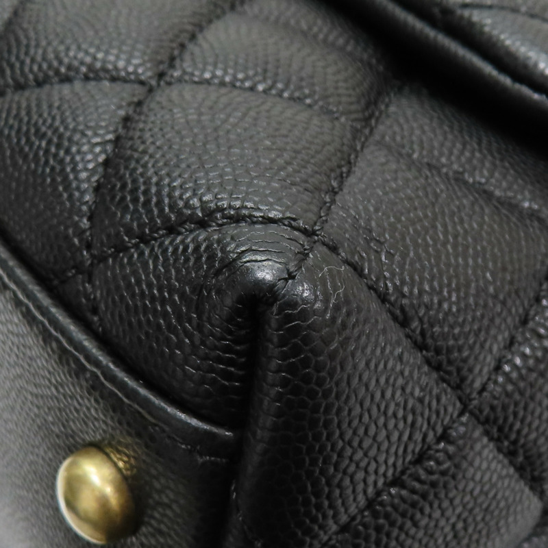 黑色菱格紋皮革鏈帶CoCo肩背A92991-14