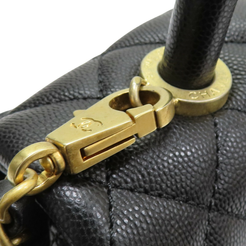 黑色菱格紋皮革鏈帶CoCo肩背A92991-16