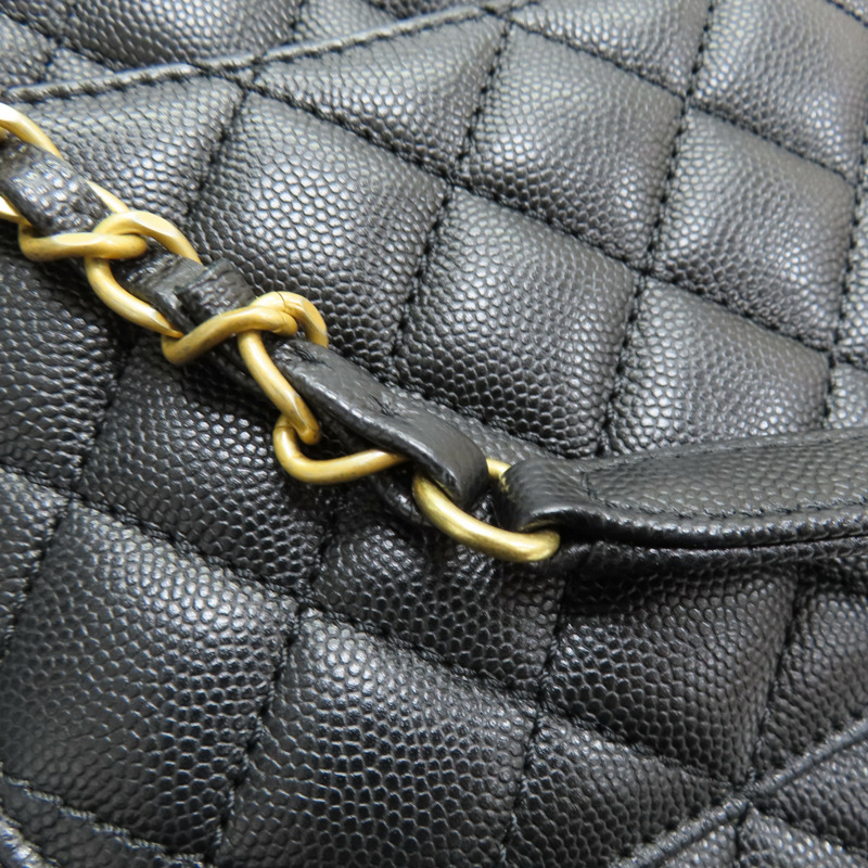 黑色菱格紋皮革鏈帶CoCo肩背A92991-17