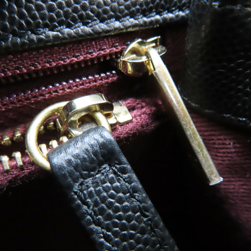 黑色菱格紋皮革鏈帶CoCo肩背A92991-18