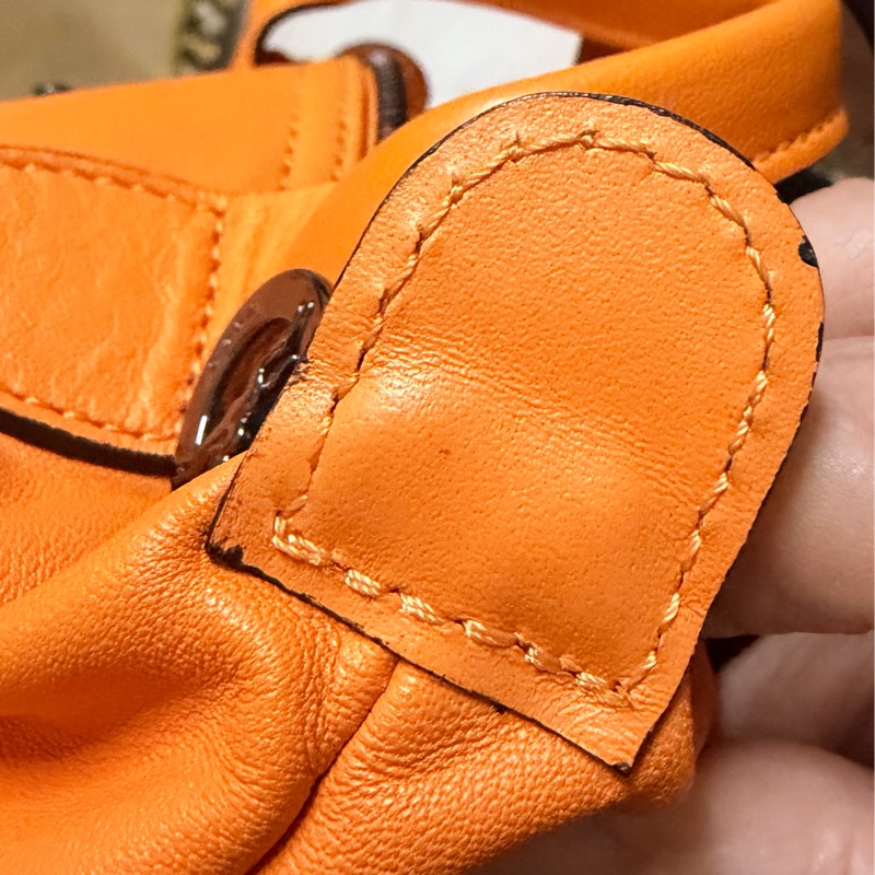 Longchamp 皮革製迷你斜背/手提水餃包-8