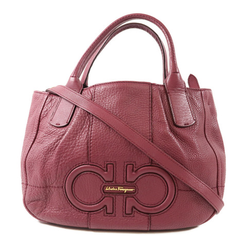 Salvatore Ferragamo 牛皮皮革Shoulder Bag金扣手挽肩背兩用袋