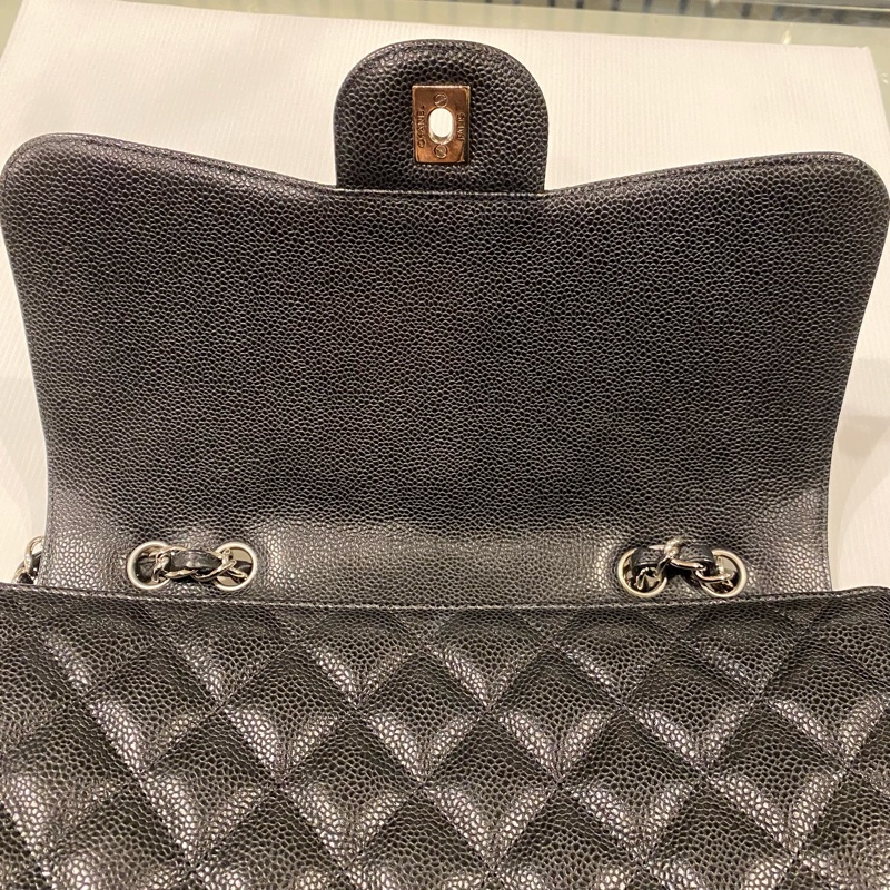 chanel Jumbo 黑銀 肩背包-12