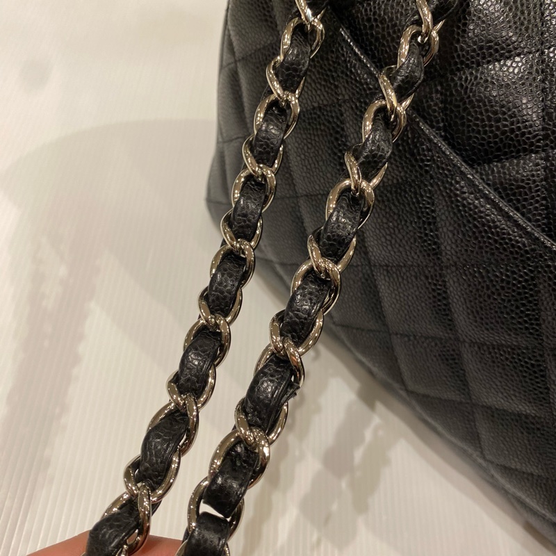 chanel Jumbo 黑銀 肩背包-22