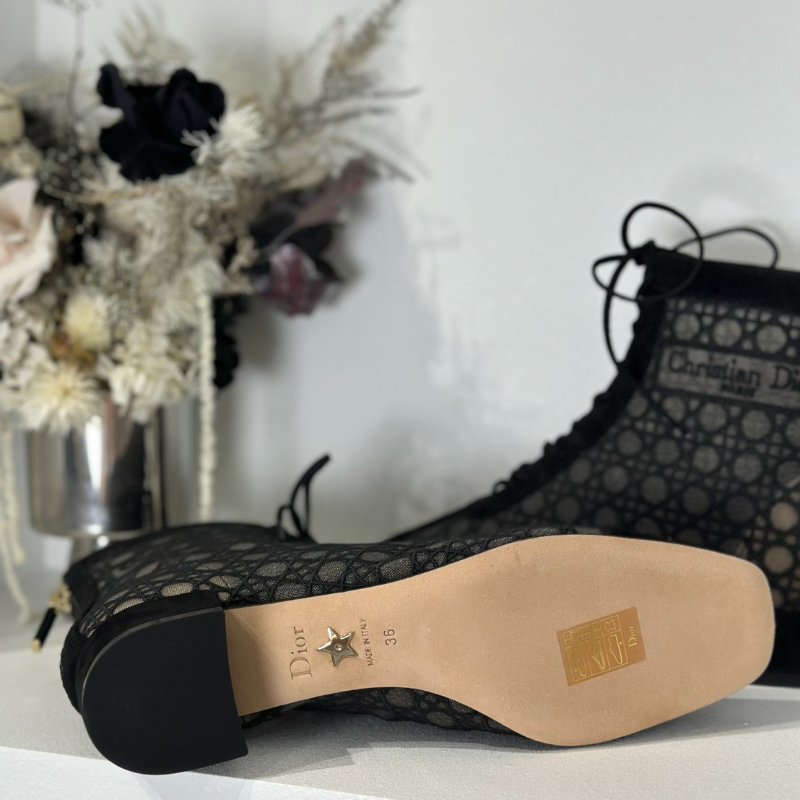 DIOR Naughtily - D透膚低跟短靴 36-5