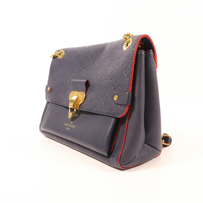 LOUIS VUITTON Monogram Empreinte Vavin PM金扣肩背袋深藍色-2