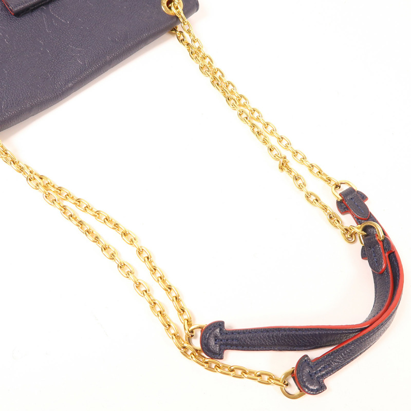 LOUIS VUITTON Monogram Empreinte Vavin PM金扣肩背袋深藍色-4