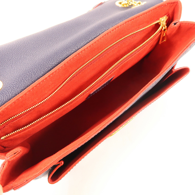 LOUIS VUITTON Monogram Empreinte Vavin PM金扣肩背袋深藍色-9