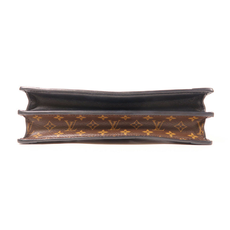 LOUIS VUITTON Monogram Reverse Trunk Clutch金扣肩背袋棕色-3
