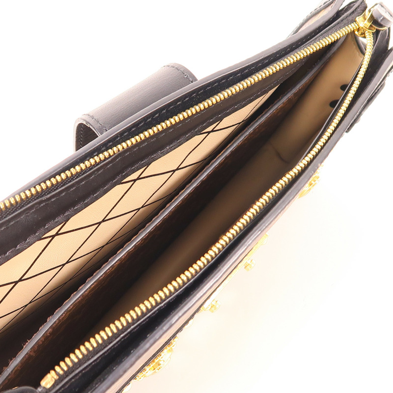 LOUIS VUITTON Monogram Reverse Trunk Clutch金扣肩背袋棕色-9