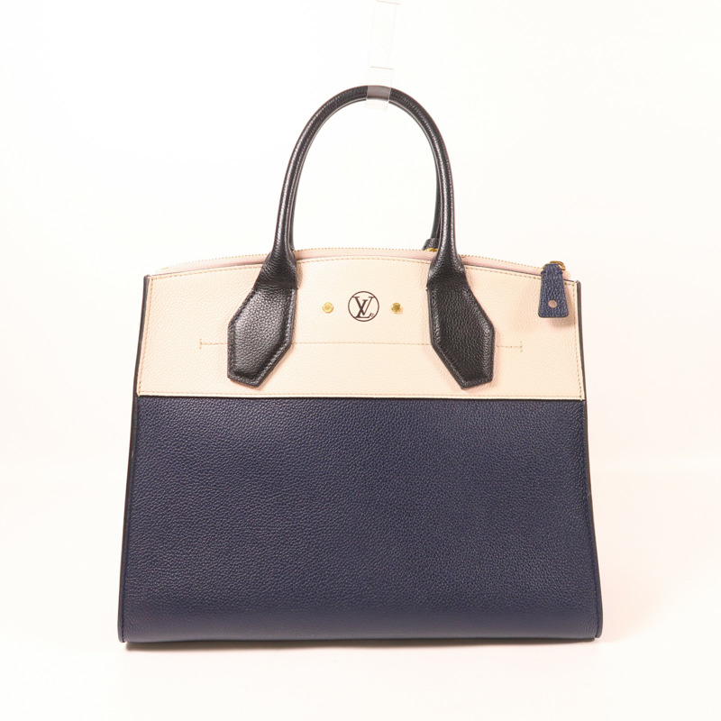 LOUIS VUITTON 牛皮皮革City Steamer MM金扣手挽肩背兩用袋-1