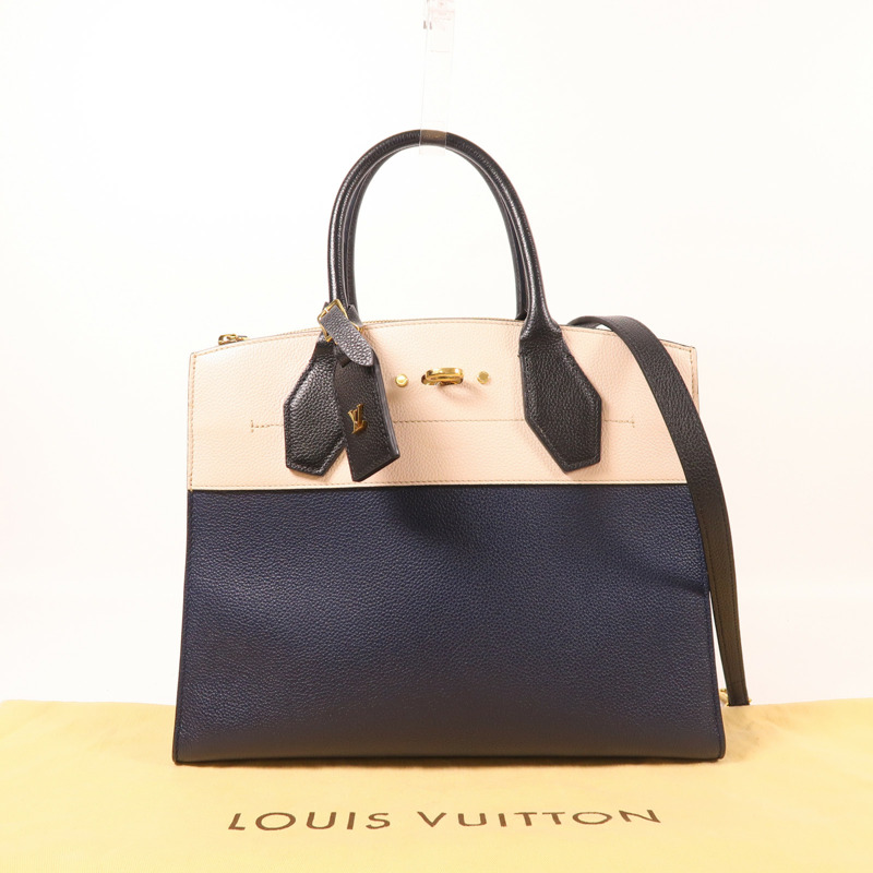 LOUIS VUITTON 牛皮皮革City Steamer MM金扣手挽肩背兩用袋-12