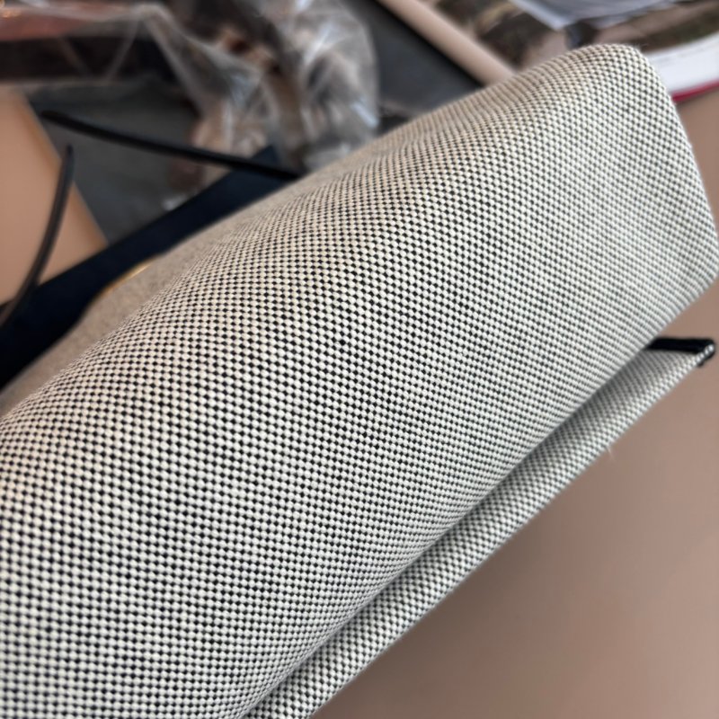 ::HERMES:: 愛馬仕 W刻MINI HERBAG 帆布黑皮革金釦斜背包-10