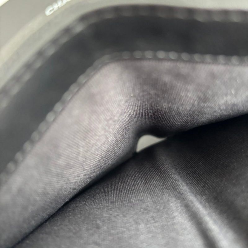 ::CHANEL:: AP3714 19系列 黑白雙C 黑色荔枝皮革中夾-12