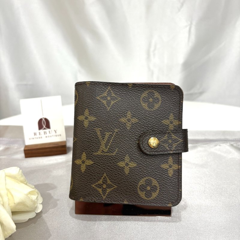 LV 老花釦式短夾-0