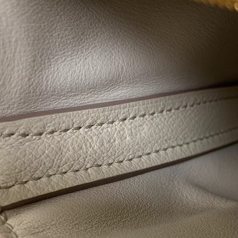 Hermes愛馬仕2424mini水泥灰金扣tc皮B刻-4