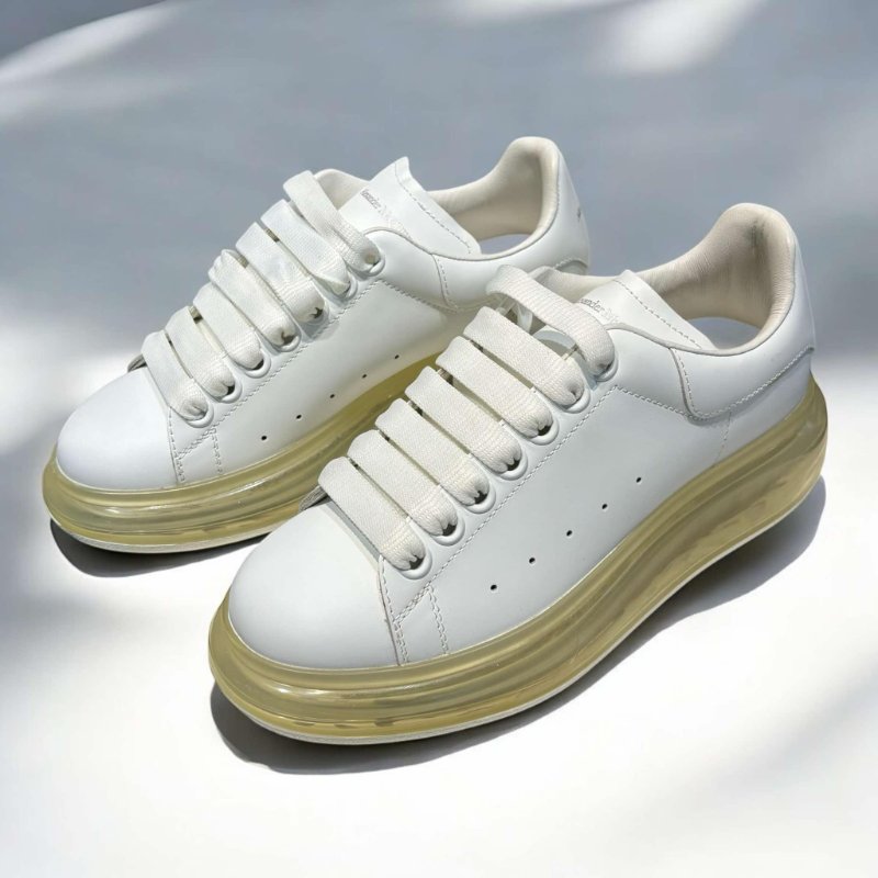 MCQUEEN 透明氣墊銀尾小白鞋/36.5號-1