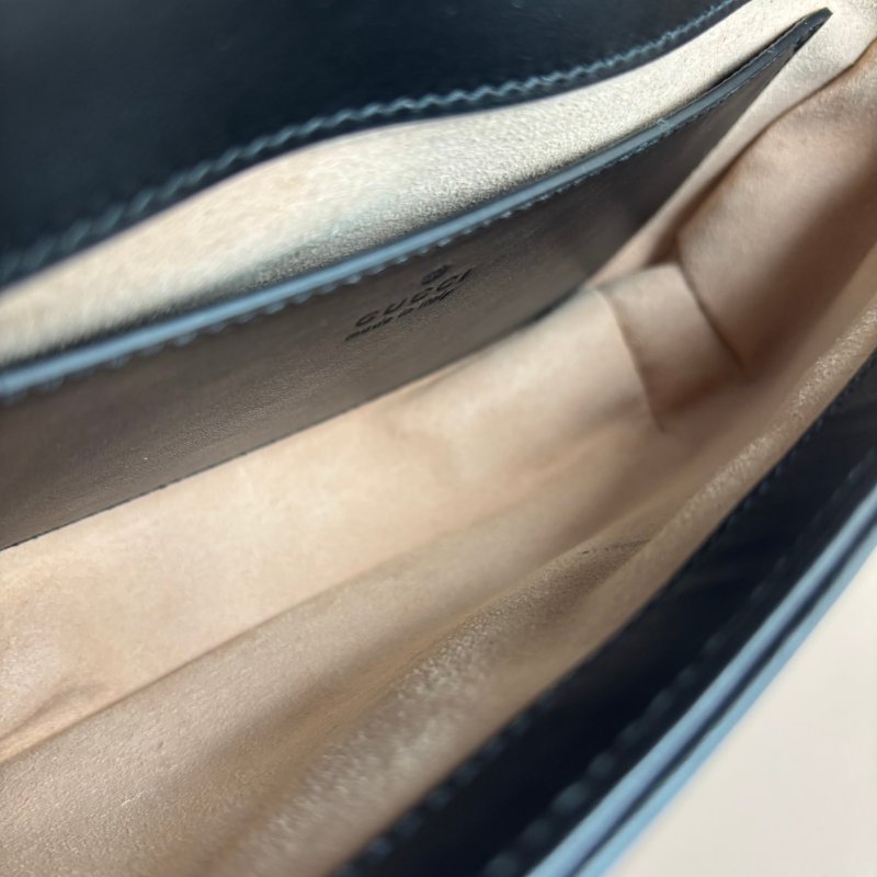 限時出清特價 ::GUCCI:: 446744 黑色MARMONT 22金鍊肩背斜背包-28