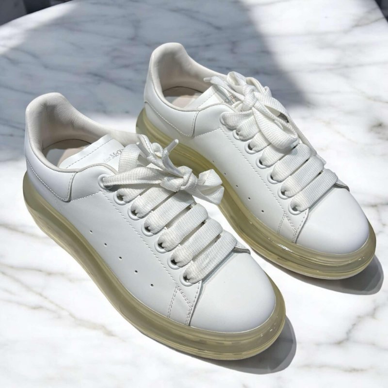 MCQUEEN 透明氣墊銀尾小白鞋/36號-0
