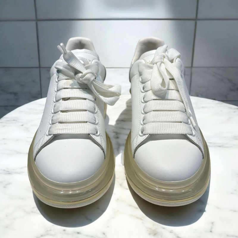 MCQUEEN 透明氣墊銀尾小白鞋/36號-1