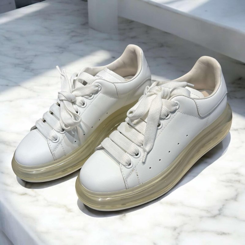 MCQUEEN 透明氣墊銀尾小白鞋/36號-2