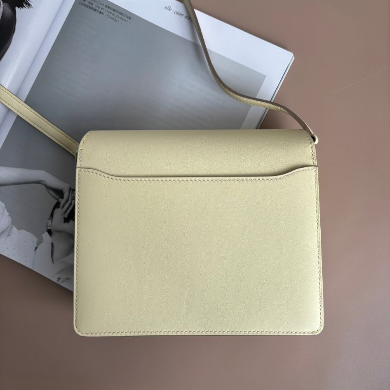 ::HERMES:: W刻米爾頓黃銀釦MINI ROULIS豬鼻子肩背斜背包18-4