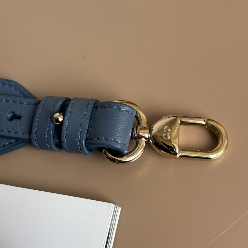 ::Christian Dior:: Lady Dior My ABCDior 紫藍羊皮5x4藤格紋淡金釦手提斜背黛妃包-8