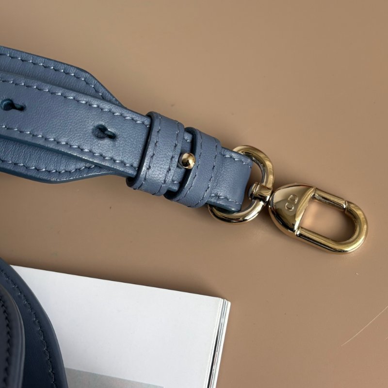 ::Christian Dior:: Lady Dior My ABCDior 紫藍羊皮5x4藤格紋淡金釦手提斜背黛妃包-9