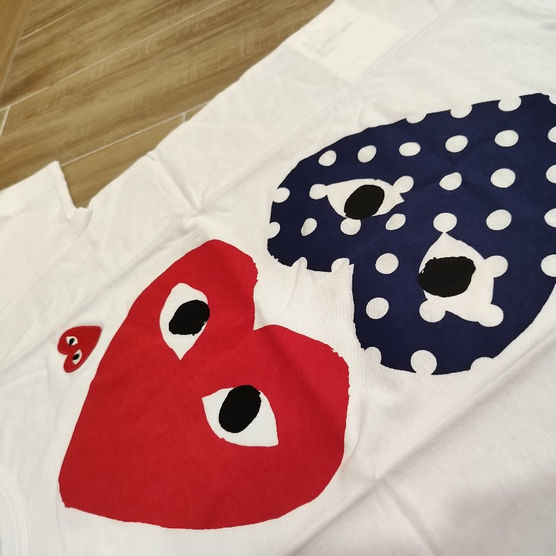 Comme des Garcons CDG Play Heart 川久保玲 限量雙心 眼睛 愛心 T 恤 白T 全新 女版L號-2