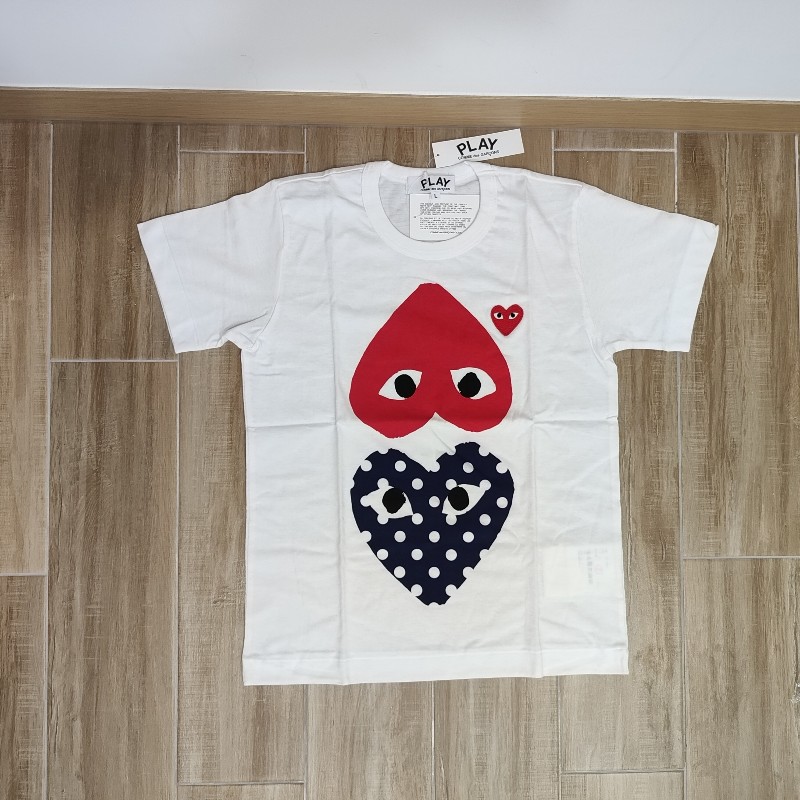 Comme des Garcons CDG Play Heart 川久保玲 限量雙心 眼睛 愛心 T 恤 白T 全新 女版L號-5