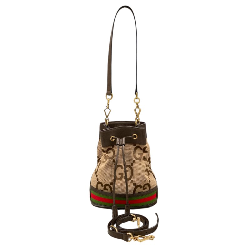 GUCCI 古馳 550621 Ophidia GG LOGO印花帆布束口手提/斜背水桶包-12