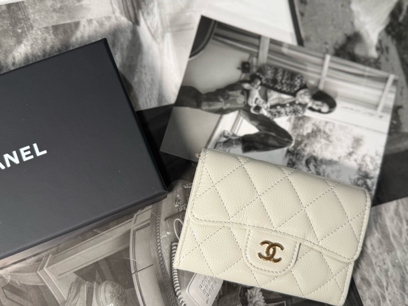 全新全配🖤CHANEL 經典款 雙C單層卡包 奶灰色🤍-2
