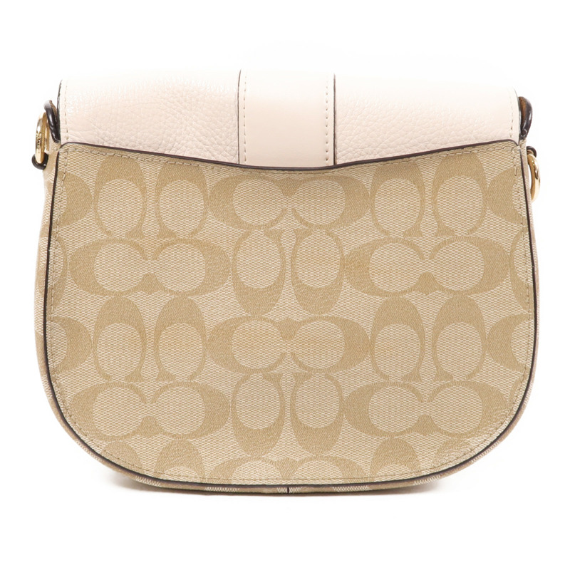 COACH 塗層帆布Georgie Saddle Bag金扣肩背袋-1
