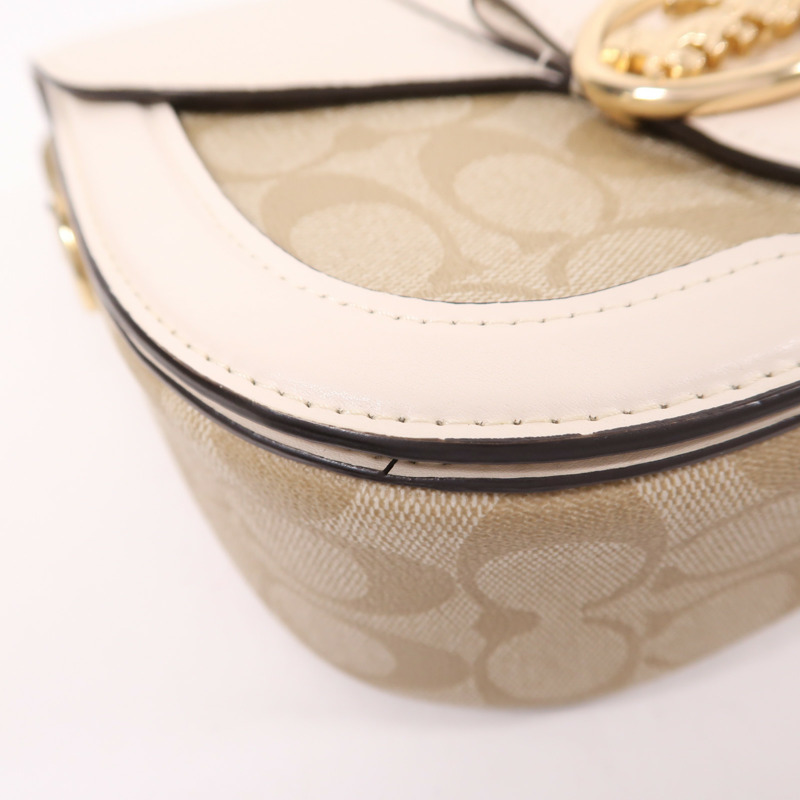 COACH 塗層帆布Georgie Saddle Bag金扣肩背袋-5
