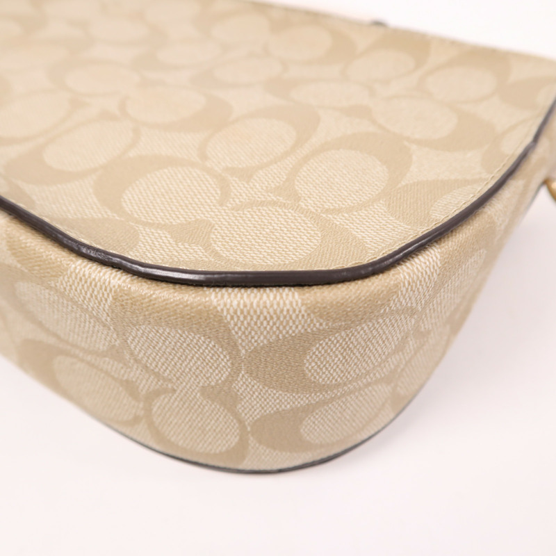 COACH 塗層帆布Georgie Saddle Bag金扣肩背袋-6