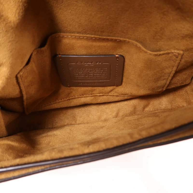 COACH 塗層帆布Georgie Saddle Bag金扣肩背袋-10