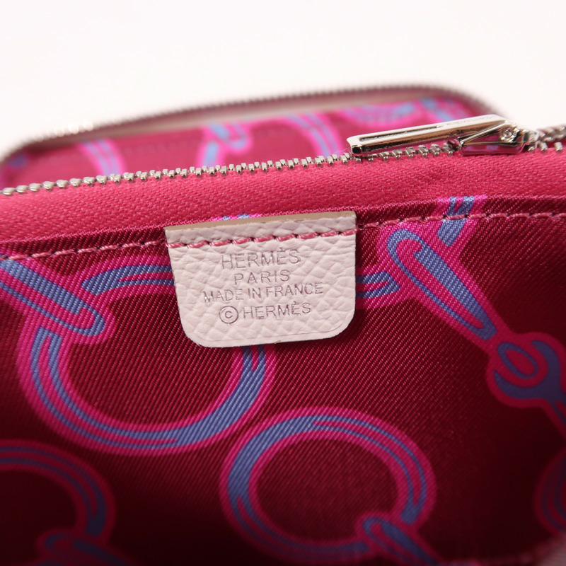HERMES Epsom皮革Silk In Compact Wallet銀扣錢包-5