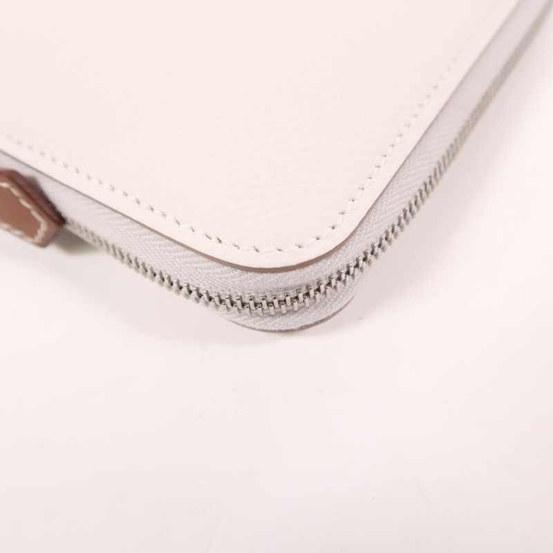 HERMES Epsom皮革Silk In Compact Wallet銀扣錢包-9